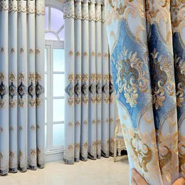 Vorhang, hochwertige Verdunkelungsvorhänge für Wohnzimmer, Schlafzimmer, Hochzeit, doppellagiger Voile-Tüll und bestickt