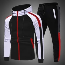 Mens Trailtsits Pants Jogging Suit 2 PC Sonbahar Kış Kıyafetleri Spor giyim Koşu Koruları Gevşek Fit Giysileri 220930