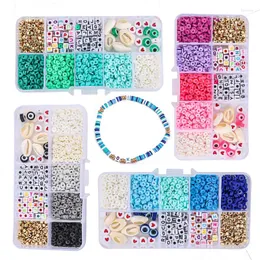 Kit di dischi in argilla polimerica con perline da 4 mm Collana di braccialetti Boemia fai da te Set di distanziatori allentati rotondi per la creazione di gioielli