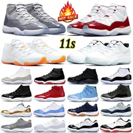 Jumpman 11 11S Low Men Basketball Shoes Sneakers White Bred Cherry Cood Cood Grey Space Jam University Blue Red Mens 여성 스포츠 야외 트레이너 36-47