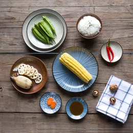 Zestawy naczyń obiadowych japoński tradycyjny styl ceramiczne płyty obiadowe porcelanowe dania z talerze sushi ryż sushi