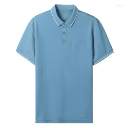 Мужские половые мужские рубашки Polo Рубашки Mercerized Cotton Summer Fashion Pure Solid Color с коротким рукавом мужские обычные футболки мужчины t