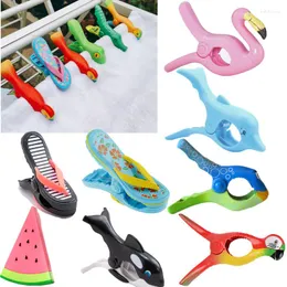 Clothing Storage Cute Plastic Beach Towels Clips For Sunbeds Sun Lounger Animal Decorative Clothes Pegs Pins Large Drying Racks Retaining