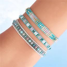 Charmarmband Böhmen Multicolour Miyuki pärlor armband armband för kvinnor justerbar etniska hand smycken gåva 3pics/pack