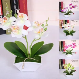 Fiori decorativi Fiore artificiale Vas Farfalla Orchidea Vero tocco Foglie Piante Complessivamente floreale per matrimonio San Valentino