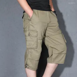 Men's Pants Summer Cargo Short Men 2022 Mens Casual Male Multi Pocket Work Man Military 3/4 Plus Size 4XL 5XL