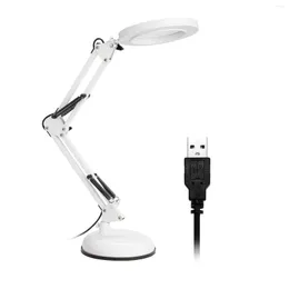 Lampy stołowe biurko USB LED Składane trzy tryby ściemniające światło zasilacz 8x powiększanie okularów Nowoczesne odczyt