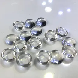 Pärlor Original Crystal Quartz Cabochon Round Form 10mm Wholesale Gemstone Loose Natural Stone Flat Bottom No Hole