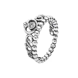 Prenses Tiara Crown Ring Kadınlar için kızlar 925 STERLING Gümüş Partisi Takı Pandora Gül Gollü Kız Arkadaş Hediye Yüzükleri için Orijinal Kutu