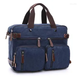 Duffel Bags Scione Men Canvas Bag Leather Briefcase Travel Suitcase Messenger Shoulder Tote Back Handbag Large Casual Business Laptop Pocket