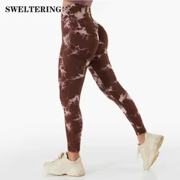 ملابس اليوغا سلسة Leeging Women High Weist Yoga Pants Women Sport Running Pants Pants Pitness Push Up Booty Scrunch Laggings T220930