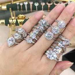 Wedding Rings Engagement Bridal Ring For Women Aesthetic Zircon Crystal Promise Marriage Famle Korean Fashion Jewelry Gift