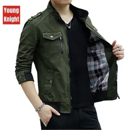 Mens Jackets Cotton Jacket Coat 가을 및 겨울 제품 짧은 중간 수리 젊은 군용 바람개비기 세척 느슨한 데님 지방 LA 220930