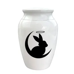 Angel Rabbit Cremation Pendant Urn Rostfritt stål urnor för mänskligt husdjur Ashes Funeral Memorial Keepsake Jar för att komma ihåg din älskade