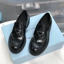 Nice Quality Black Leather loafer shoes Luxury Chunky Women SHOE Punk Moto Designer oxfords Platform Loafers Moccasins dress party wedding with box