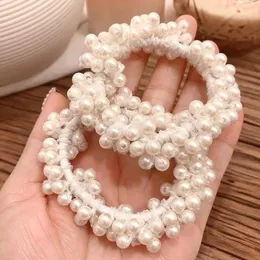 Kvinna Pearl Pony Tails Holder Hair Ties Fashion Korean Style Hairband Scrunchies Girls Ponytail Holders Rubber Band Hårtillbehör