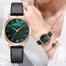 Нарученные часы Relogio feminino Drop Кожаный ремешок Женщины смотрят Quartz Zegarek Damski Женщина Uhren Damen Trending Products 2022