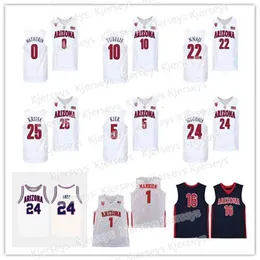 Gla Arizona Wildcats Basketballtrikot NCAA College Bibby Mannion Arenas Terry Dalen Terry Azuolas Tubelis Kerr Kriisa Oumar Ballo Pelle Larsson