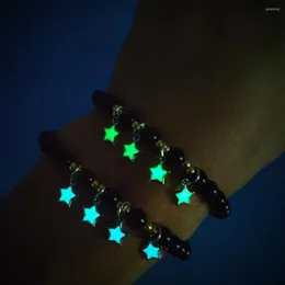 Charm Bracelets Luminous Nature Stone Bracelet Glowing Stars Moon Anklet Shine Pentagram Trinket For Women Female Light Up Jewelry Couple