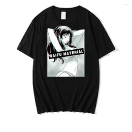 Camisetas masculinas hentai sexy anime menina waifu material retro estilo 2022 verão homem harajuku tshirts de impressão de algodão camisetas de impressão de algodão