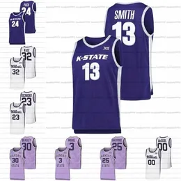 Gla A3740 Maglia da uomo giovanile personalizzata Kansas State Wildcats Maglia da basket NCAA College Mark Smith Dean Wade Beasley Markquis Nowell Mitch Richmond Selton