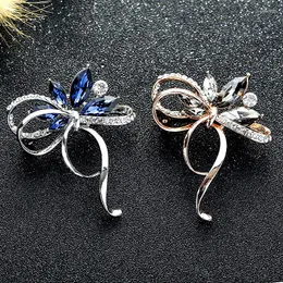 브로치 2 컬러 모조 다이아몬드 활을위한 Bow Knot 브로치 핀 빈티지 패션 보석 겨울 액세서리