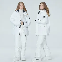 Skianzüge Skianzug Winter Herren Damen Einfarbige Schneejacke Warme, winddichte, verdickte Snowboardhose, wasserdichtes Alpine-Set