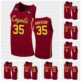 GLA C202 Loyola Chicago Ramblers NCAA 2021 Март Безумие Сладкая 16 Главная Джерси 0 Паксон Войсик 1 Лукас Уильямсон 2 Джейк Боугман Норрис Клемонс Уэлч