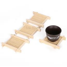 Teacup Wood Pad Heat Isolation Creative Mug Trays Coasters Chinese Style Plastic Melamine Tea Tray Eco-v￤nliga vattenflaskbrickor Th0488