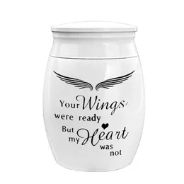 Angel Wings Mini wisiorek Urny Kremacyjne Peepsake Holder for Ashes to Memorial Human Pet Dog - twoje skrzydła były gotowe, ale moje serce nie było