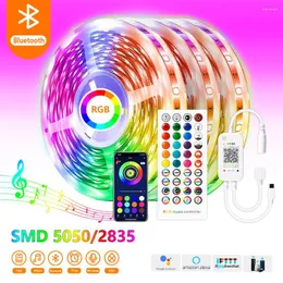 Paski 5M-30M LED Bluetooth Light Light Light RGB SMD 2835 Elastyczna wodoodporna dioda taśmowa Alexa Telefon