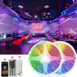 Remsor 12v tuya smart led remsa ljus smd rgb tejp dimbar flexibel diod wifi remote bluetooth control f￶r TV -sk￤rm bakgrundsbelysning