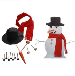 Novo imita￧￣o de madeira de natal boneco de neve vestido de configura￧￣o de acess￳rios Fam￭lia Kit Kit Toy Gifts BBB16010