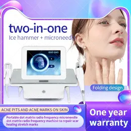 Skönhetsartiklar 2in1 Nya ankomster Radiofrekvens hudföryngring Mikronedle Fraktionerad RF Beauty Machine Anti Stretch Marks med Cold Hammer