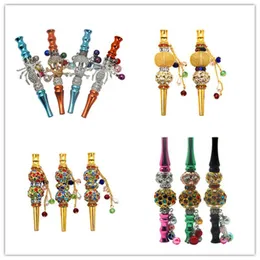 Moda el yapımı kakma mücevher alaşım nargile ağız ipuçları shisha chicha filtre ucu hookahs ağızlık ağızlar ipuçları sigara aksesuarları