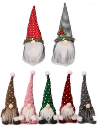 Christmas Decorations CYUAN Hooded Faceless Santa Small Rudolph Pendant Kids Xmas Gift Window Decoration Plush Doll Year Party Decor2022