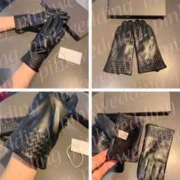 Дизайнерские перчатки плюшевые теплые варежки Женщины зимние кожа