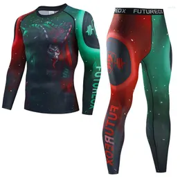 Tute da uomo Intimo termico da uomo Tuta da uomo Sport in pile Caldo Traspirante Elasticità Asciugatura rapida Thermo Top Set di pantaloni