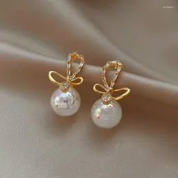 Stud Earrings Mermaid Pearl Bow Butterfly Animal Dangle Korean Temperament 2022 Trend Luxury Summer Party Jewelry Accessories