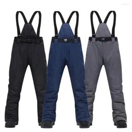 Pantalones de esquí Marcas para hombres Cálido Deportes al aire libre Impermeable Thinken Pantalones de nieve para mujeres Tirantes Invierno Snowboard Hombres