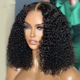 Brazylijska krótka peruka głęboka fala Curly HD Frontal Human Hair Peruki dla kobiet przed Transparent Water Wave Perruque Amazing Diva1