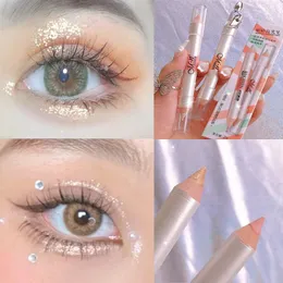 Eye Shadow Waterproof Double Ended Glitter Eyeshadow Pencil 2 Colors Shimmer Highlighter Lying Silkworm Eyeliner Stick Eyes Makeup Tools