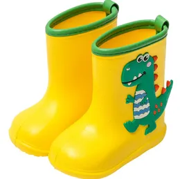 Kids Rain Gear Cartoon Dinosaur Rain Boots EVA Light weight Anti Slip Waterproof Elastic Children Boy Girl Water Shoes