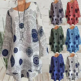 Kvinnors tröjor 2022 Autumn Printed Double-Layer Dress Long Sleeve S-5XL In Stock Fall For Women Purple tröja
