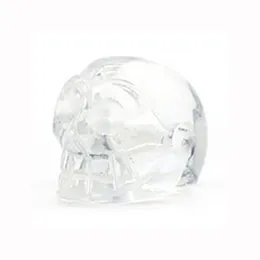 23mm de cristal natural quartzo skull estatueta reiki cálculos cálculos de energia ornamentos esculpidos estátua gemas pedra decoração de casa de halloween presente