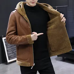 Jaqueta de tamanho grande homem de inverno forrado jaqueta espessada de lã de lã quentes jaquetas de estilo de rua vintage roupas de moda de moda