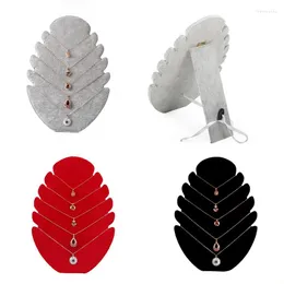 Schmuckbeutel hochwertiger Samt Halskette Display Ständer flammförmiger Multi-Elemente-Anhängerprops-Lagerregal Rack