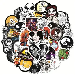 50pcs Halloween Sticker Decals for Kids Teens Adult Nightmare Before Christmas and Tim Burton's Stickers for Laptop Water Bottle Guitar Skateboard