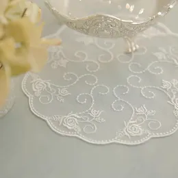 Table Mats White Lace Placemats For Dining Mat Drink Dust Cover Luxury Decor Home Decoration Accessories Modern Crochet Doily