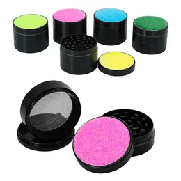 Metal Smoking Tobacco Grinder with Shiney 3D Glitter Stickers Diameter 48MM Height 37 MM Smoke Accessories Wholesale